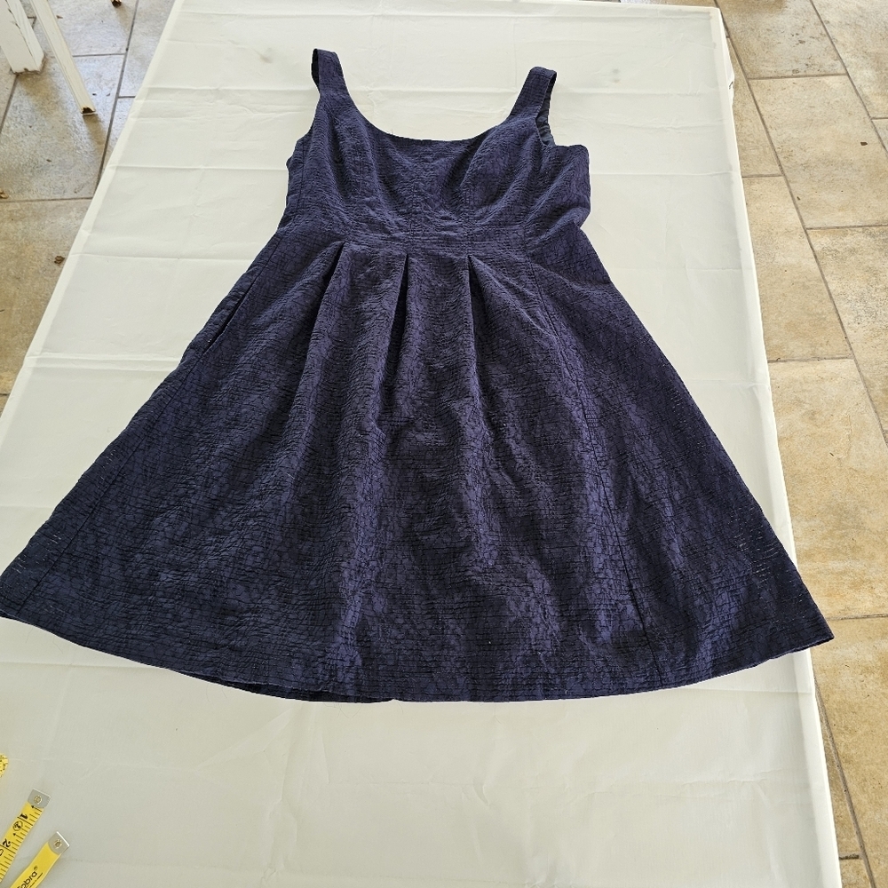 Nine West 14 Navy Blue Sleeveless Knee Lenth Woman's Dess - Picture 4 of 11